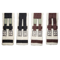 Equinenz Wool Lined Dressage Girth [Size:  16" / 41cm] [Colour: Brown with brown elastic]