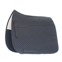 Equinenz EQ Original- Wool Lined Cotton Quilted Dressage Saddle Blanket(Colour:Black,Size:Full)